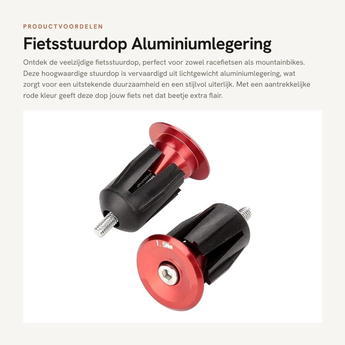 Dailygoods- Stuureindstop Aluminiumlegering - Fietsstuurdop - Stuurdop voor Racefiets/Mountainbike - 2 Stuks - 40 x 24 mm - Zwart/Rood/Goud/Bloemkleur