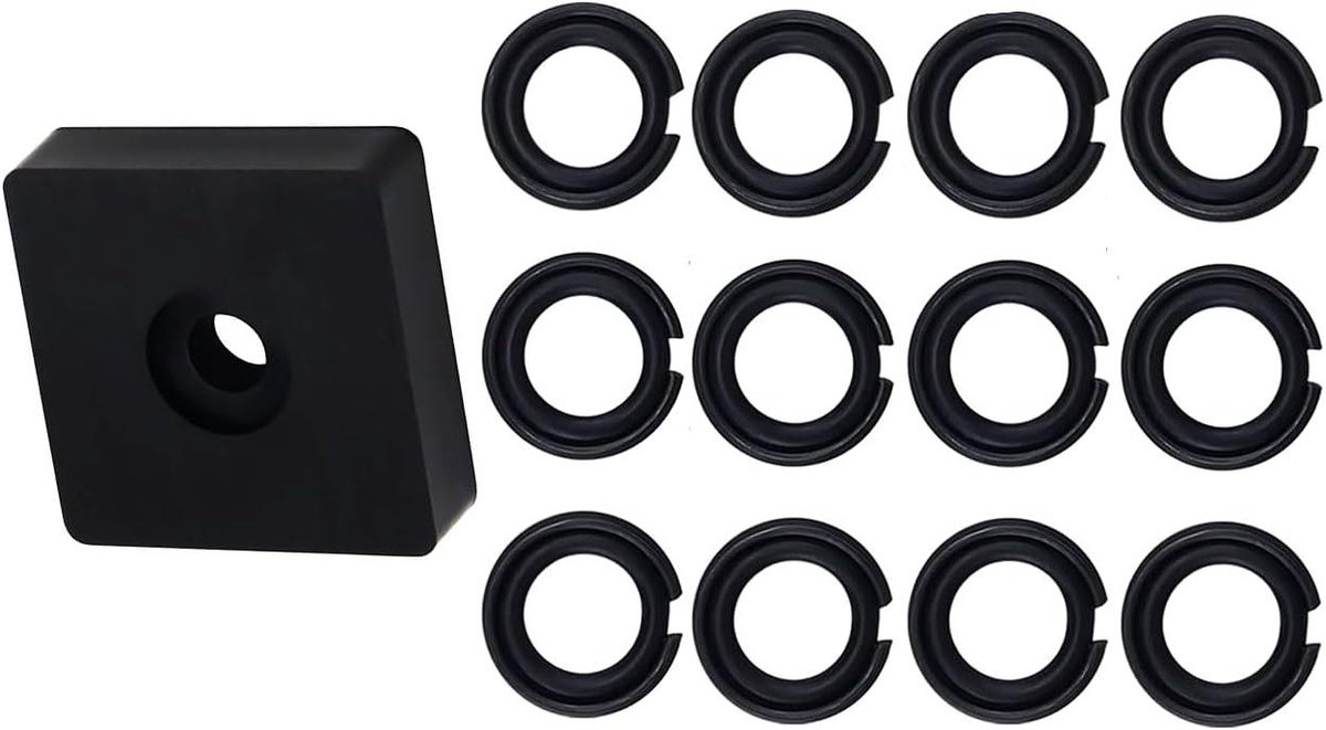 Slagmoersleutel Ring Set - Bevestigingsclips O-ringen - Gereedschap Onderhoud - 12 Stuks Inclusief Tool - 1/2 Inch - Zwart