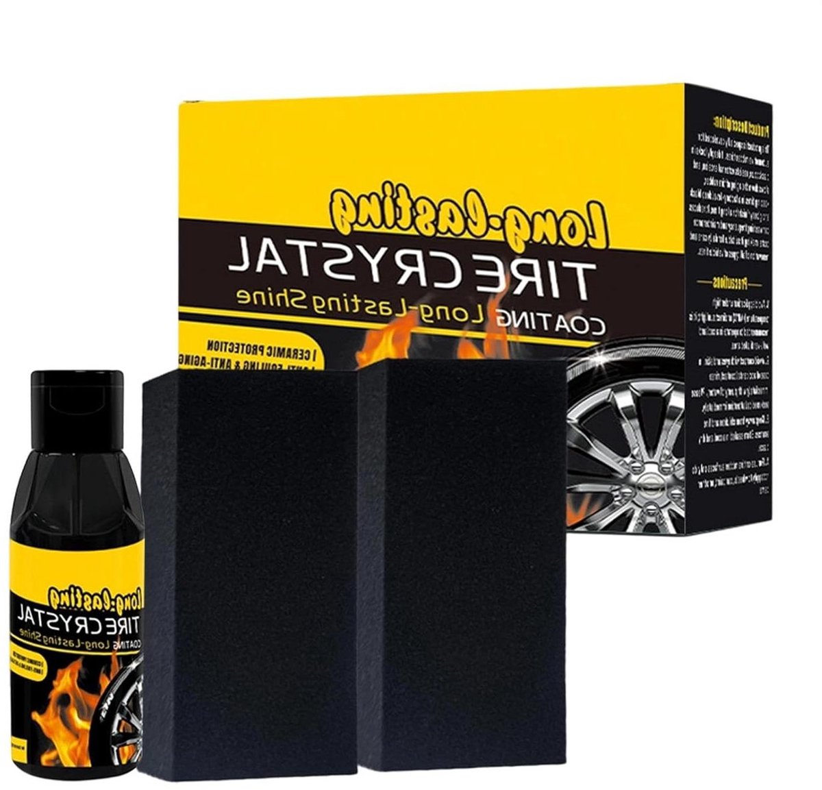 Banden Dressing - Wiel Restaurateur - Auto Onderhoud - Met Spons Applicator - 100 ml - Zwart