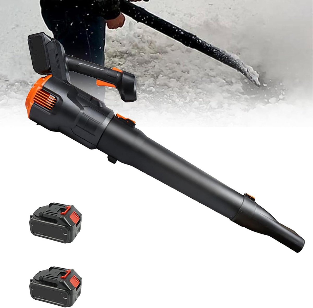 Accu-bladblazer, 21 V, 2 versnellingen met turbo, licht voor het reinigen van bladeren en sneeuw, inclusief 3,0Ah accu