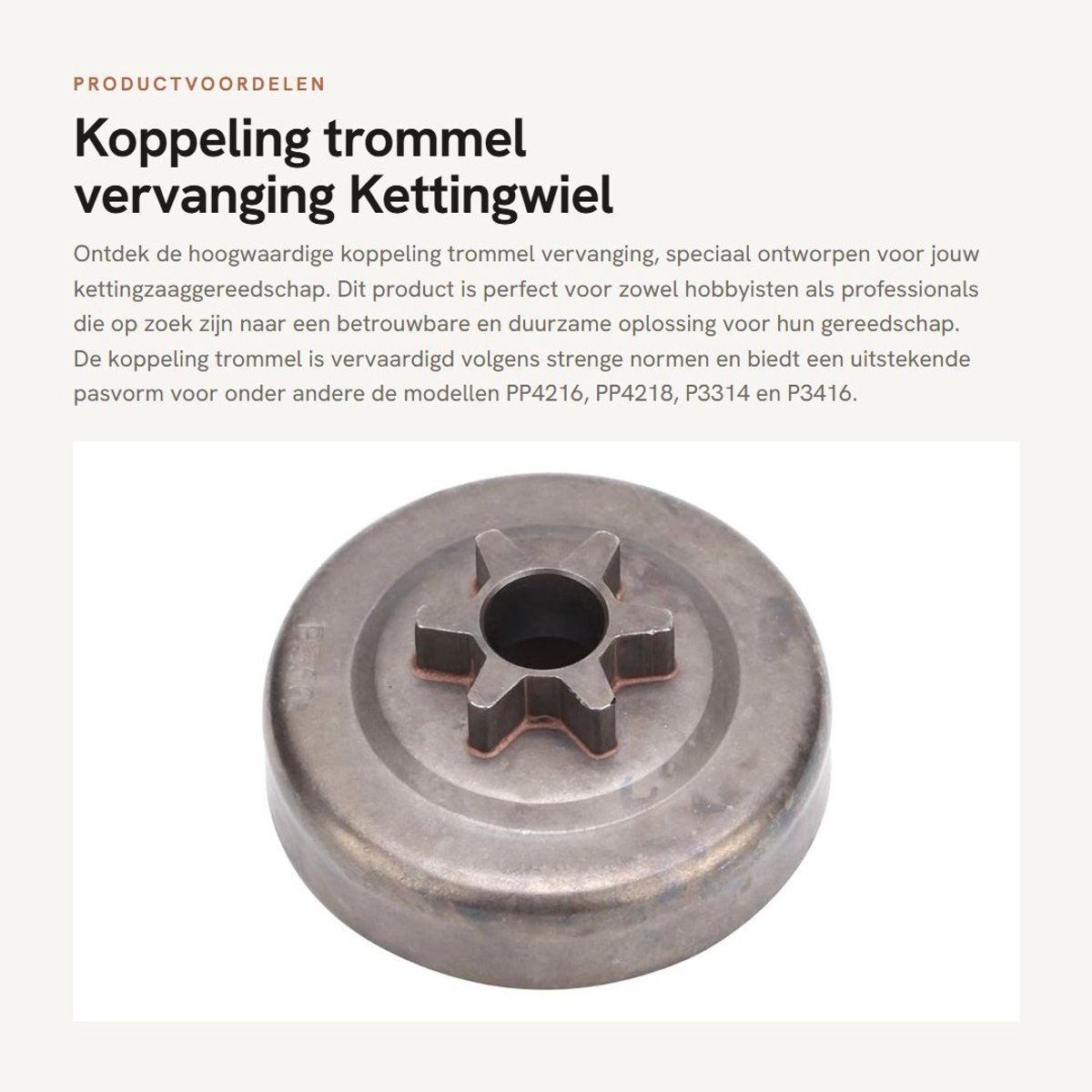 Dailygoods- Koppeling Professionele Kwaliteit - Koppeling Trommel - Duurzaam - Eenvoudige Installatie - Corrosiebestendig - Geschikt voor Kettingzaaggereedschap - Koppelingstrommel