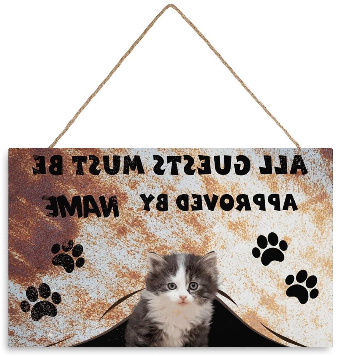 Houten Welkomstbord - Decoratief Huisbord - Deur Decoratie - Gepersonaliseerde Naam - 25x40cm - Stijl-3