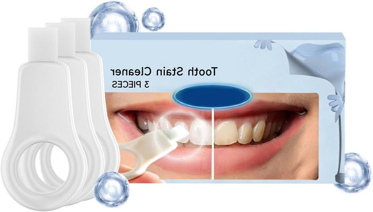 Tanden Wipes - Vinger Borstel - Mondhygiëne Opfrissen - Verwijdert Vlekken - 3 Stuks - Wit