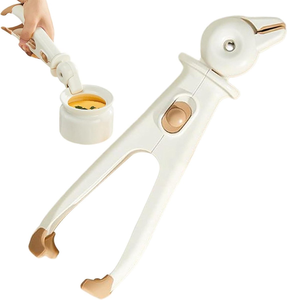 Tang voor borden - Keukentang - Warme objecten pakken - Veilig tegen hitte - 24 cm - Wit
