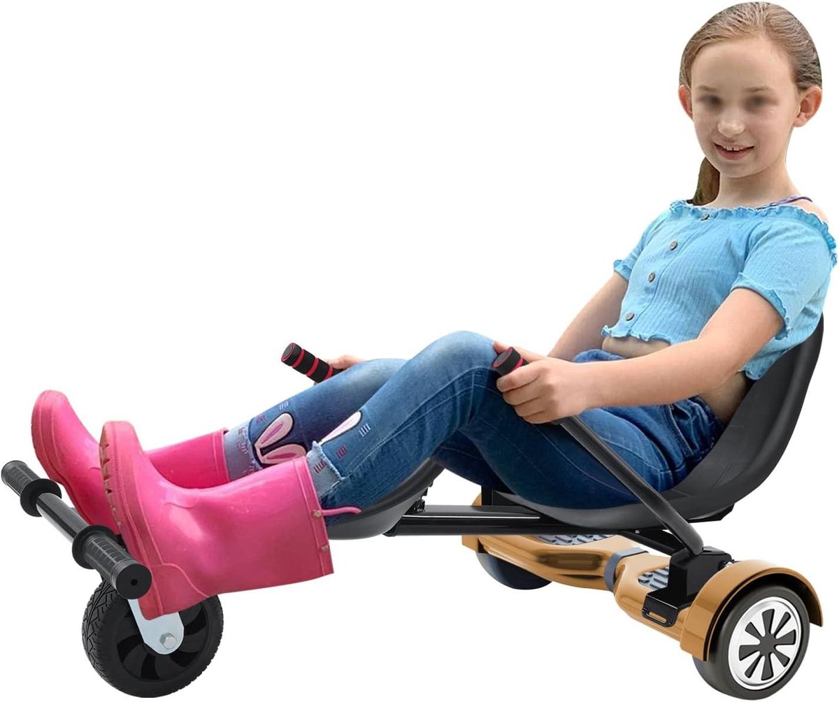 Hoverboard Zitje - Kart Accessoire - Avontuurlijk Rijden - Dubbele Stoel - 70-95 cm Verstelbaar - Zwart