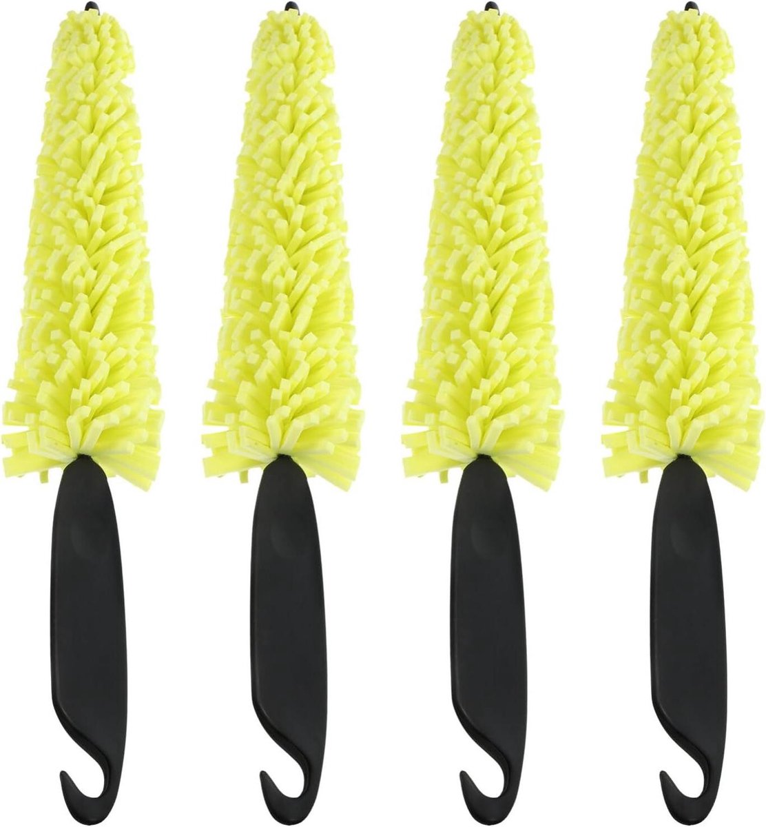 Velgen Borstel Set - Auto Poets Set - Auto Reinigen - Ergonomische Handgreep - 4 Delig - Geel