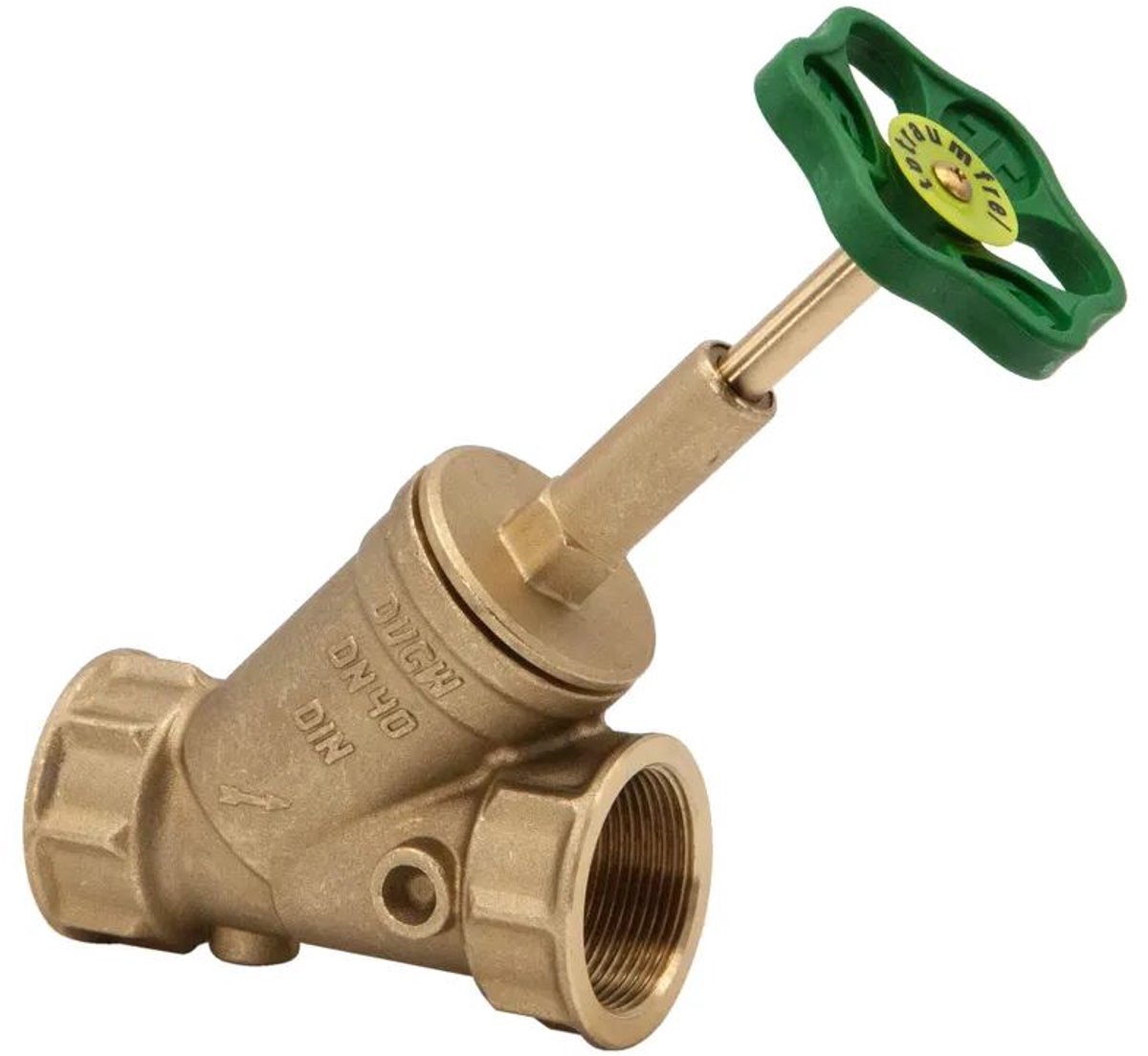 Schlösser Armaturen JS Vrijstroomventiel met mofaansluiting, zonder aftapkraan, met stijgende spindel, DN40, binnendraad 1 1/2'', DVGW gekeurd, 0015054000001