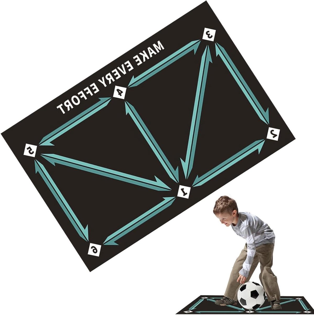 Voetbal Trainingsmat - Behendigheidsoefeningen Voetbal - Balcontrole Verbeteren - Antislip Ontwerp - 60 x 7.5 cm - Groen