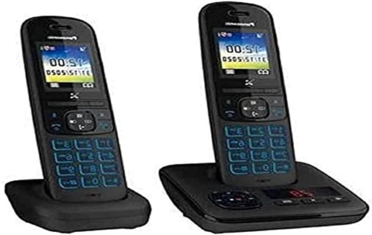 Panasonic draadloze telefoon duo dect zwart met antwoordapparaat kxtgh722frb