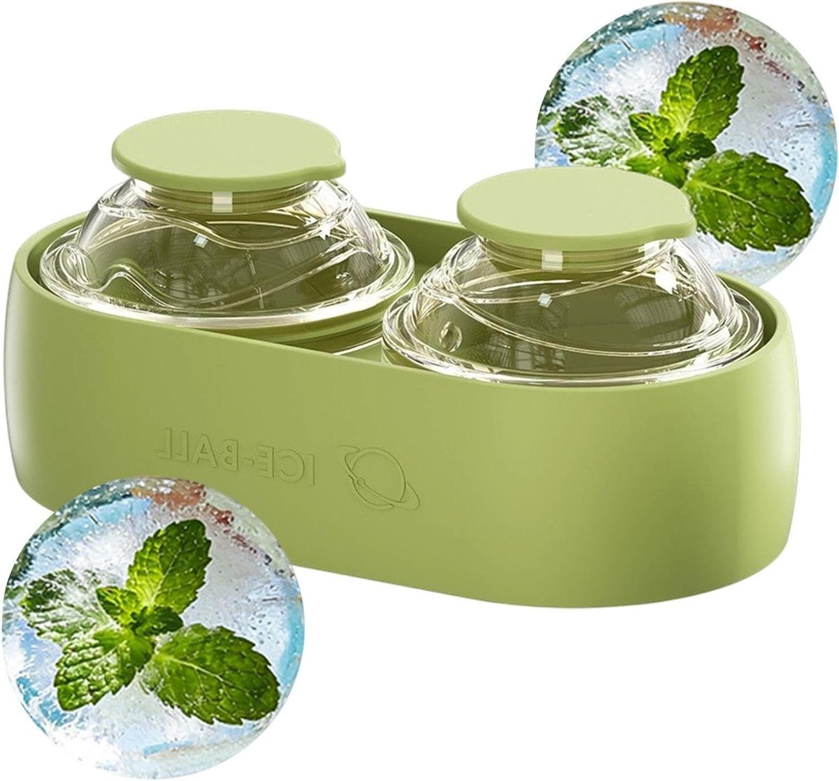IJsbal Maker - Siliconen Mal - Dranken Koelen - Gladde Ontvormering - 14x6x7.5 cm - Groen