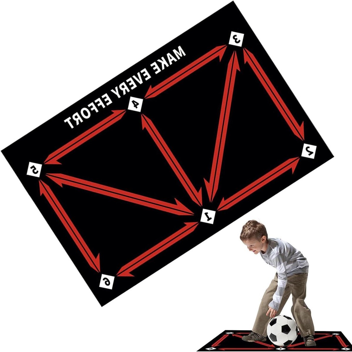 Trainingsmat voor voetbal, trainingsmat, voetbaltrainingsmat, balcontrole voor voetbalritmetraining, hulpsteunen voor voetbaltraining