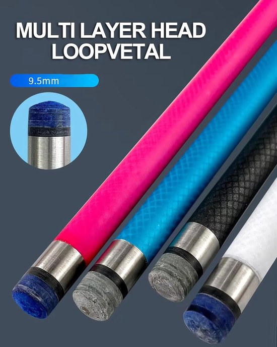 Poolkeu Koolstofvezel - Biljartkeu Snookerkeu - Biljart Spelen - Scheidbaar Ontwerp - 145 cm 9.5 mm - Wit — afbeelding 3