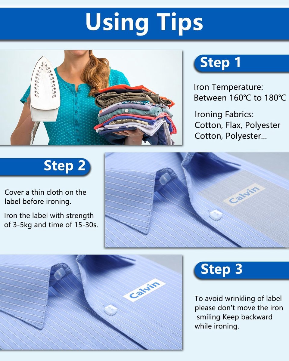 Cruxer Replacement for Brother Iron on Fabric Tape Tze-FA3 Blue on White Clothing Label Tape Work with Brother Ptouch Labeling Tape Cassette PT-H110 PT-P300BT PT-H107B PT-D210VP, 12mm x 3m, 4pcs thumbnail 2