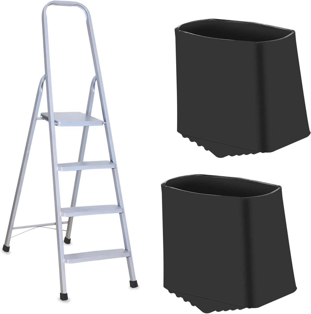 Laddervoet Beschermers - Ladder Schoenen - Vloer Beschermen - Antislip Rubber - 2 Stuks - Zwart