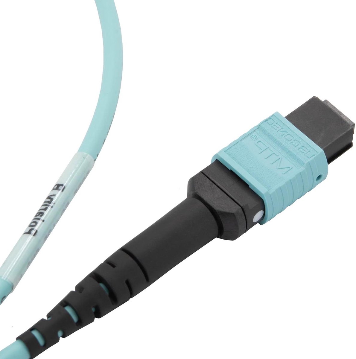 Glasvezelkabel MTP MPO - Multimode OM3 - Netwerkverbindingen Leggen - Hoge Snelheid 40/100Gbps - 50 Meter - Aqua Blauw