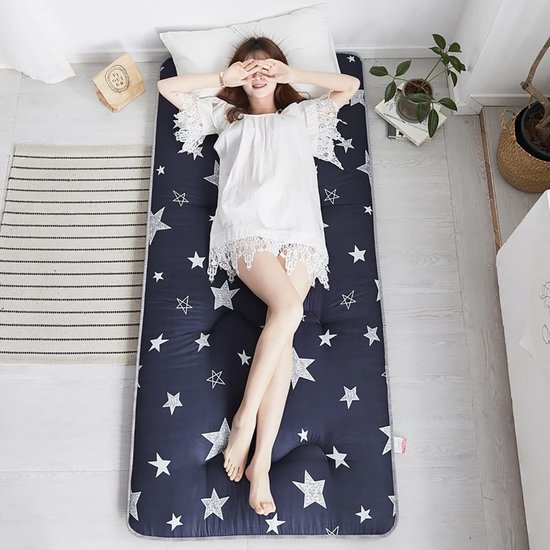 Japanse Futon Matras - Vloer Slaapmat - Comfortabel Slapen - Draagbaar en Opvouwbaar - Diverse Maten - Zwart — afbeelding 2