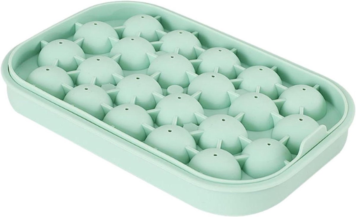 Siliconen ijsbakje - Vriezervorm ijsblokjes - Dranken Koelen - 22 holtes - 21x14x4 cm - Groen