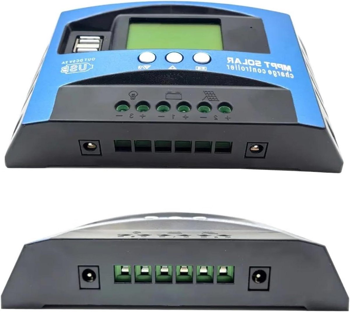 Solar Charge Controller, Solar Laadregelaar MPPT 30A 40A 50A 60A 80A 100A LCD Display 12V 24V AUTO Dual USB Solar Laad-en Ontlading Controller voor loodzuur/lithium(80A)