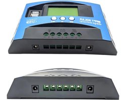 Solar Charge Controller, Solar Laadregelaar MPPT 30A 40A 50A 60A 80A 100A LCD Display 12V 24V AUTO Dual USB Solar Laad-en Ontlading Controller voor loodzuur/lithium(80A)