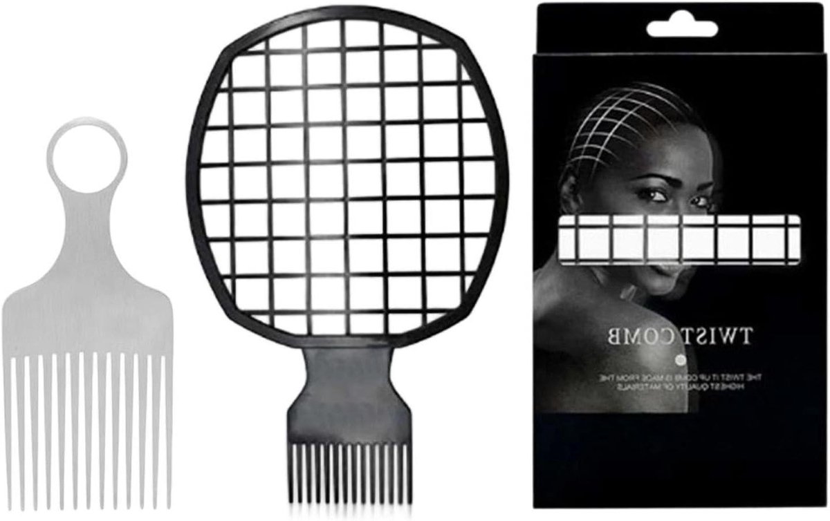 Haarstyling Set - Kroeshaar Gereedschap - Dagelijkse Haarverzorging - Wortelgericht Ontwerp - 13.8 cm Pick - Zwart