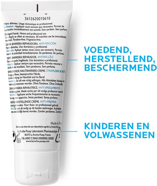 La Roche-Posay Cicaplast Handcrème - voor Droge, Geïrriteerde Handen met Kloven - 100ml
