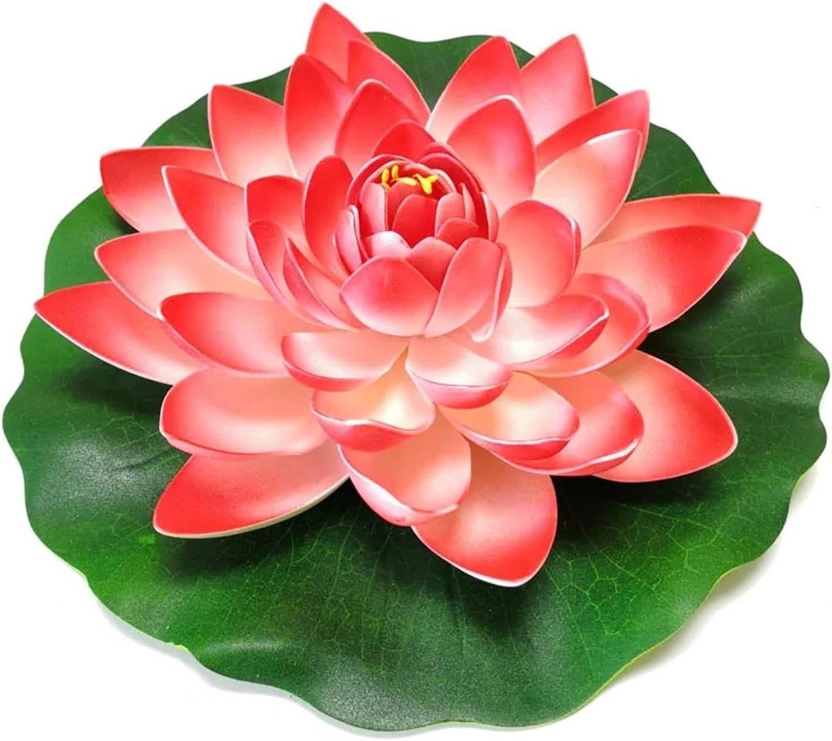 Drijvende Vijverbloemen - Kunstmatige Lotus Waterlelie - Vijverdecoratie Buiten - Levendige Kleuren - 28cm - Rood