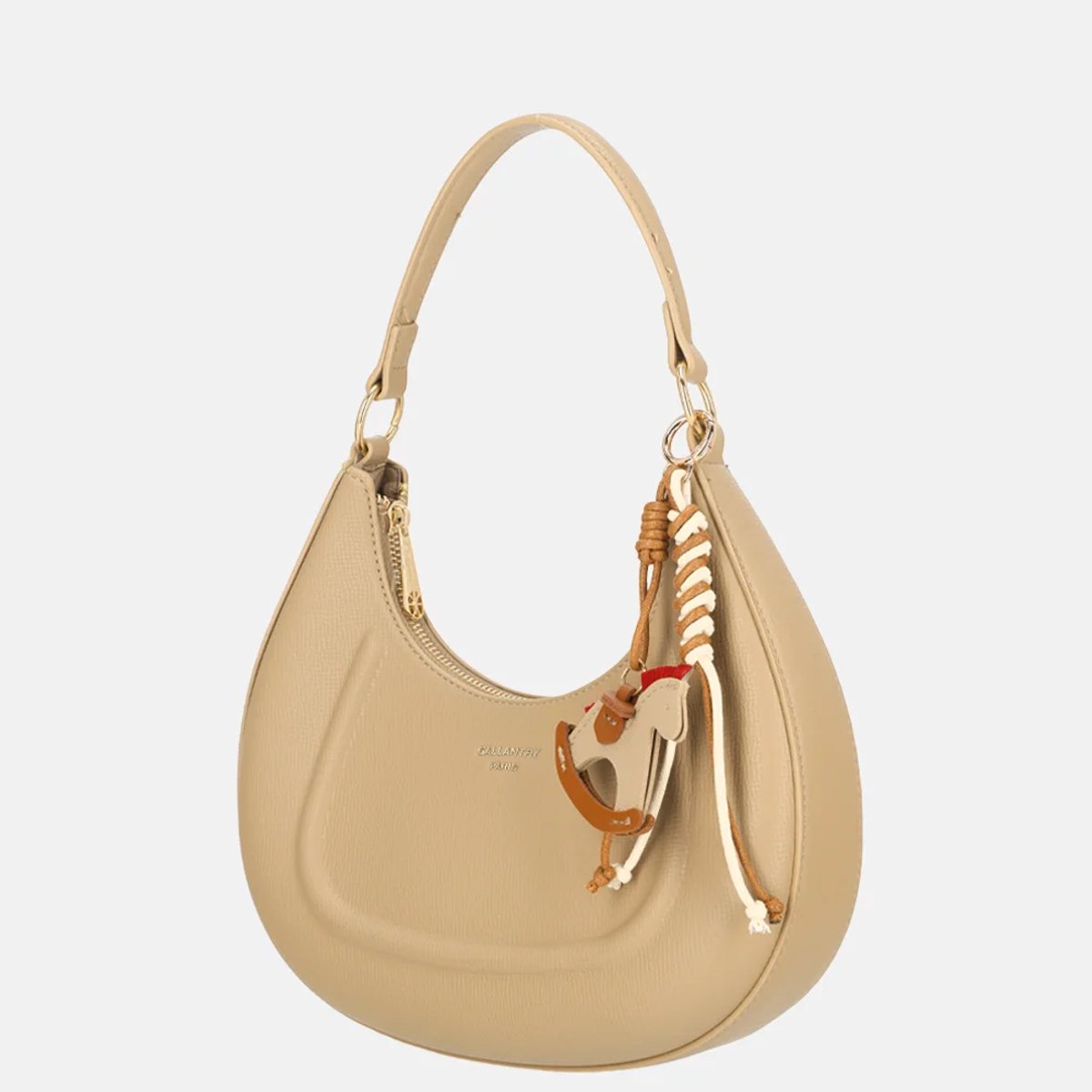 Firenze buideltas met bagcharm S taupe