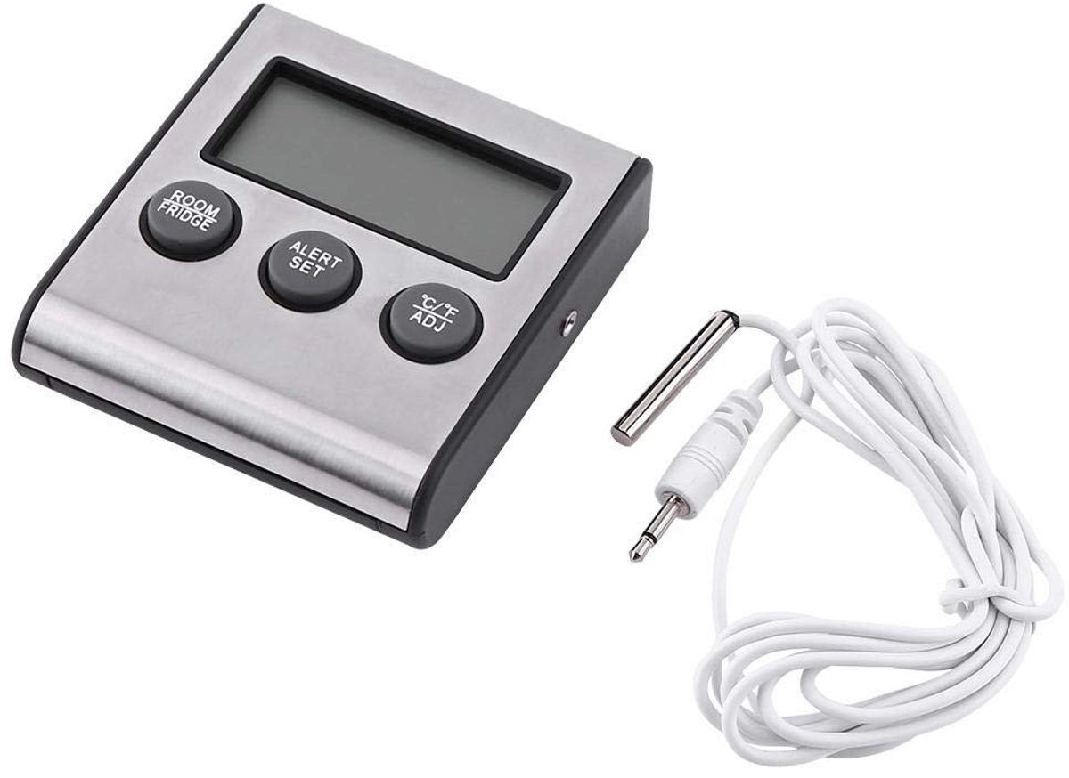 Allecto - Digitale Koelkastthermometer - LCD Display - Magnetisch en Staand - Voor Koelkast en Vriezer - Nauwkeurige Temperatuurmeting - Geschikt v...