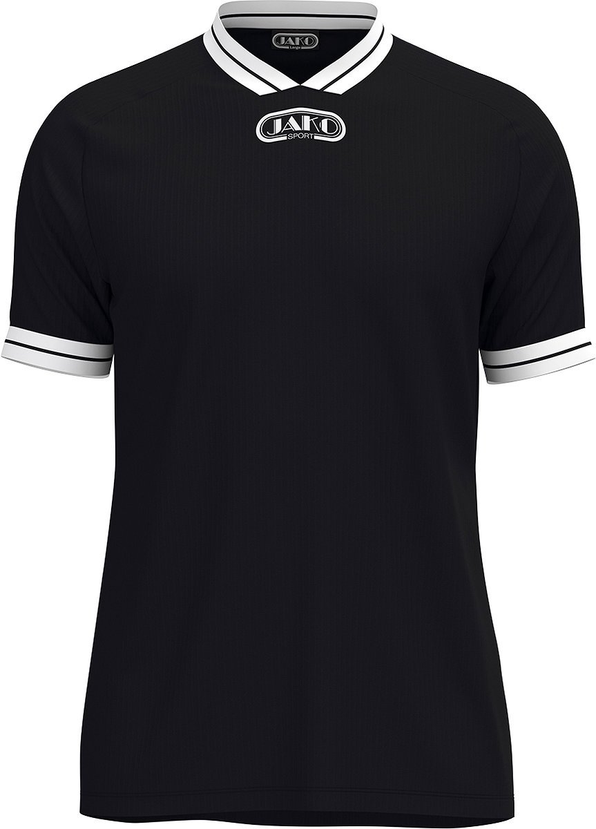 Jako Retro Shirt Korte Mouw Kinderen - Zwart | Maat: 140