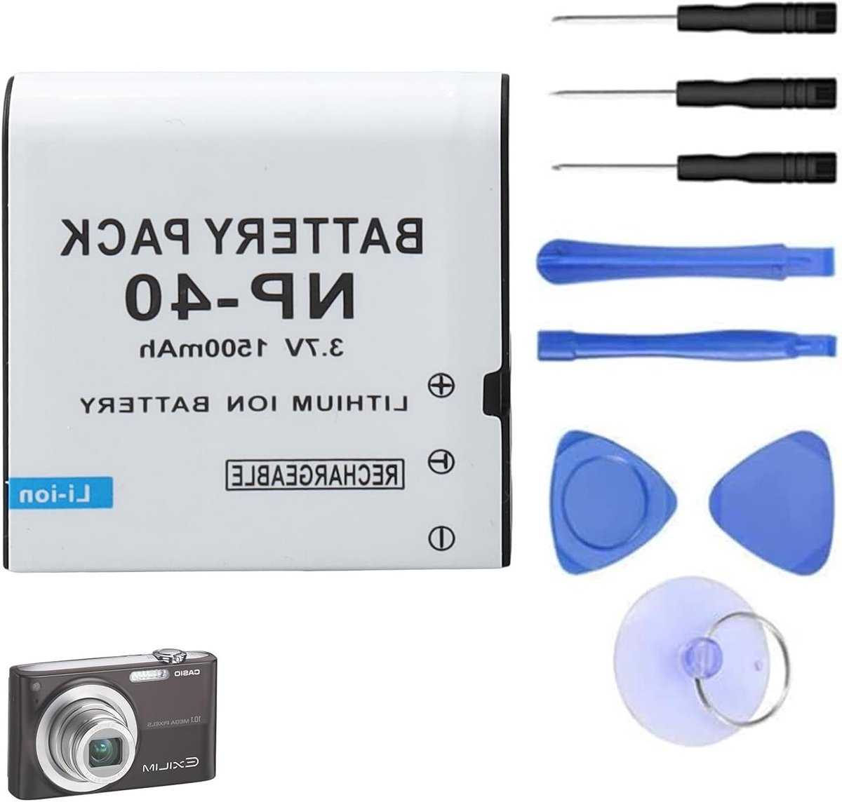 Hoge capaciteit 3.7V 1500mAh batterij, geschikt voor Casio Z400 en EX-Z serie camcorders en camera's, betrouwbare energiebron voor fotografie en videografie