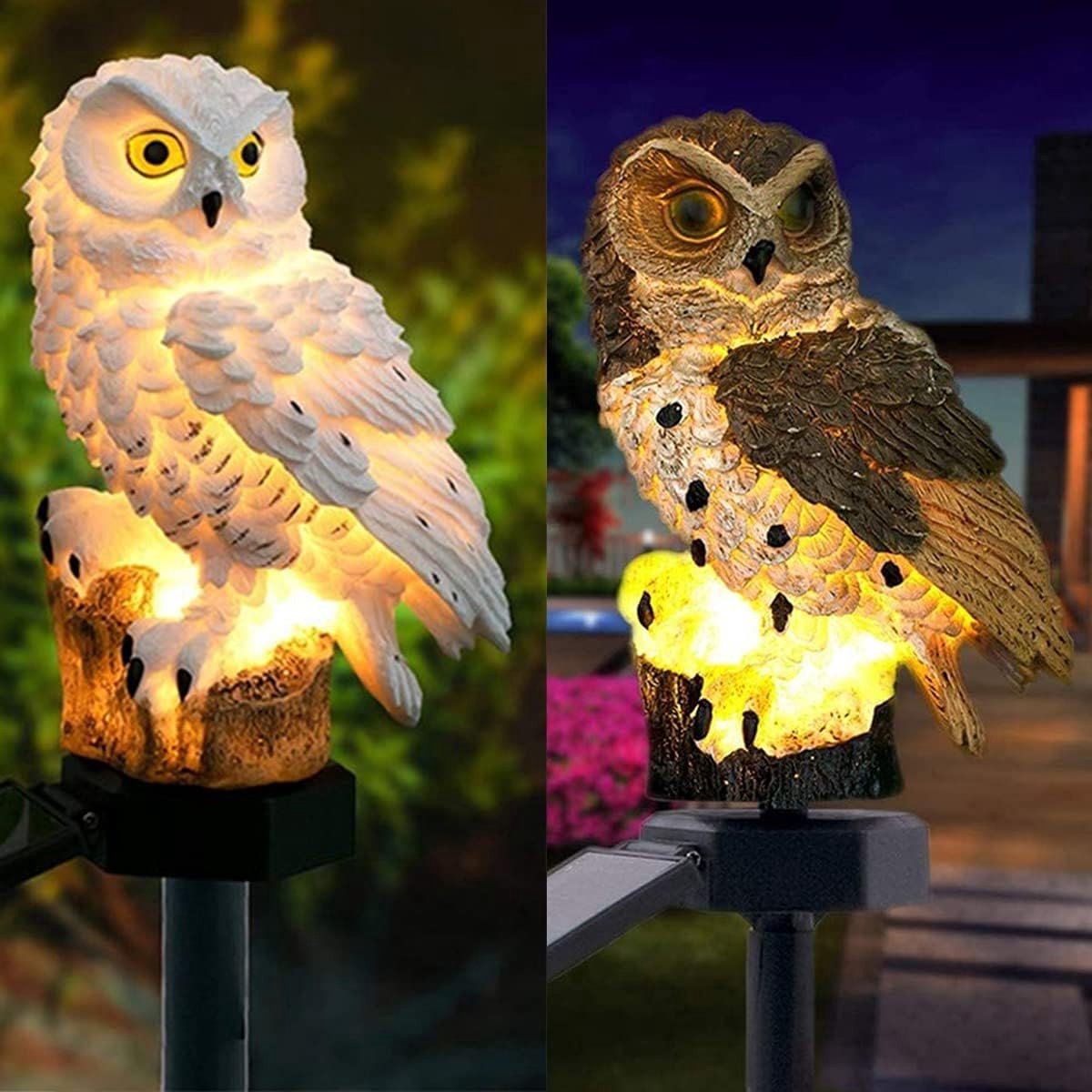 LED Solar Tuinlamp Uilvorm - Waterdichte Buitenverlichting, Energiezuinige Nachtlamp en Decoratief Tuinornament voor de Tuin en het Gazon