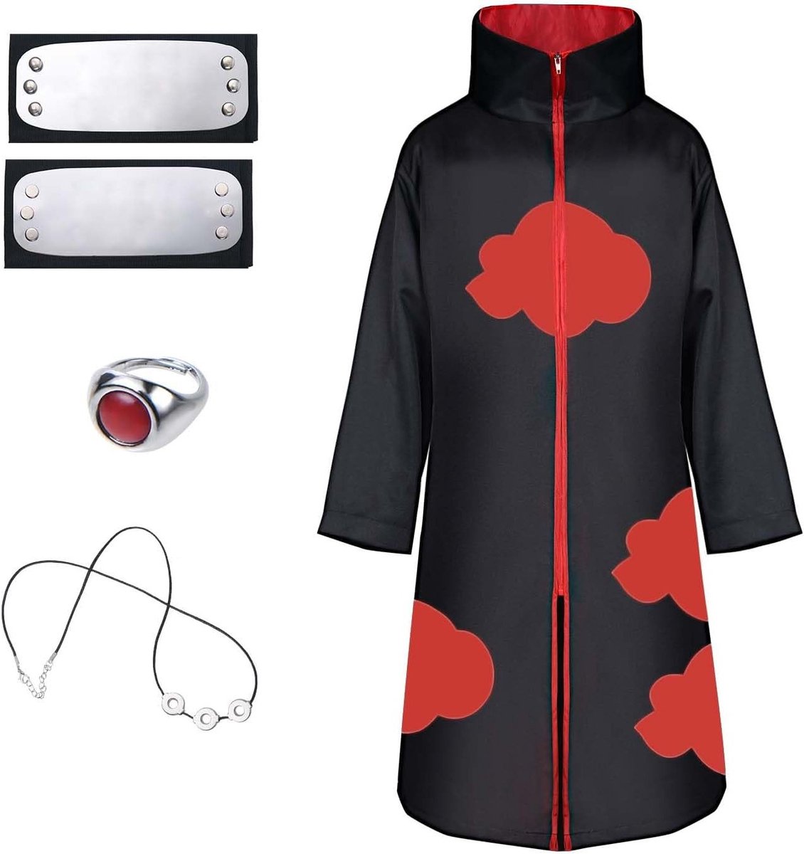 Akatsuki Kostuum met Cape voor Unisex, Hokage Ninja Outfit voor Cosplay en Feestjes