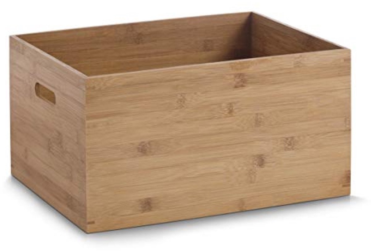 Opbergkist van bamboe – maat L (40 x 30 x 21 cm) met geïntegreerde handgrepen