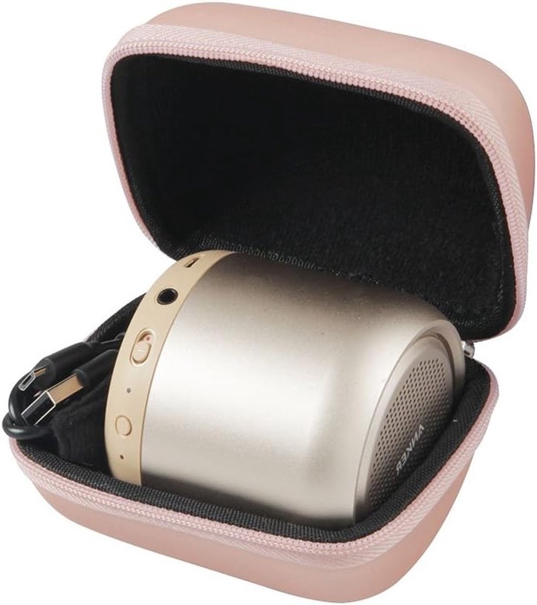 Draagbare Beschermhoes voor Bluetooth Speaker - Geschikt voor Anker SoundCore Mini - Roze Goud, Compact en Lichtgewicht, Ideaal voor Reizen