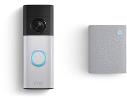 Ring Videodeurbel Plus op batterij (nieuwste generatie) - met Chime - Nickel Silver
