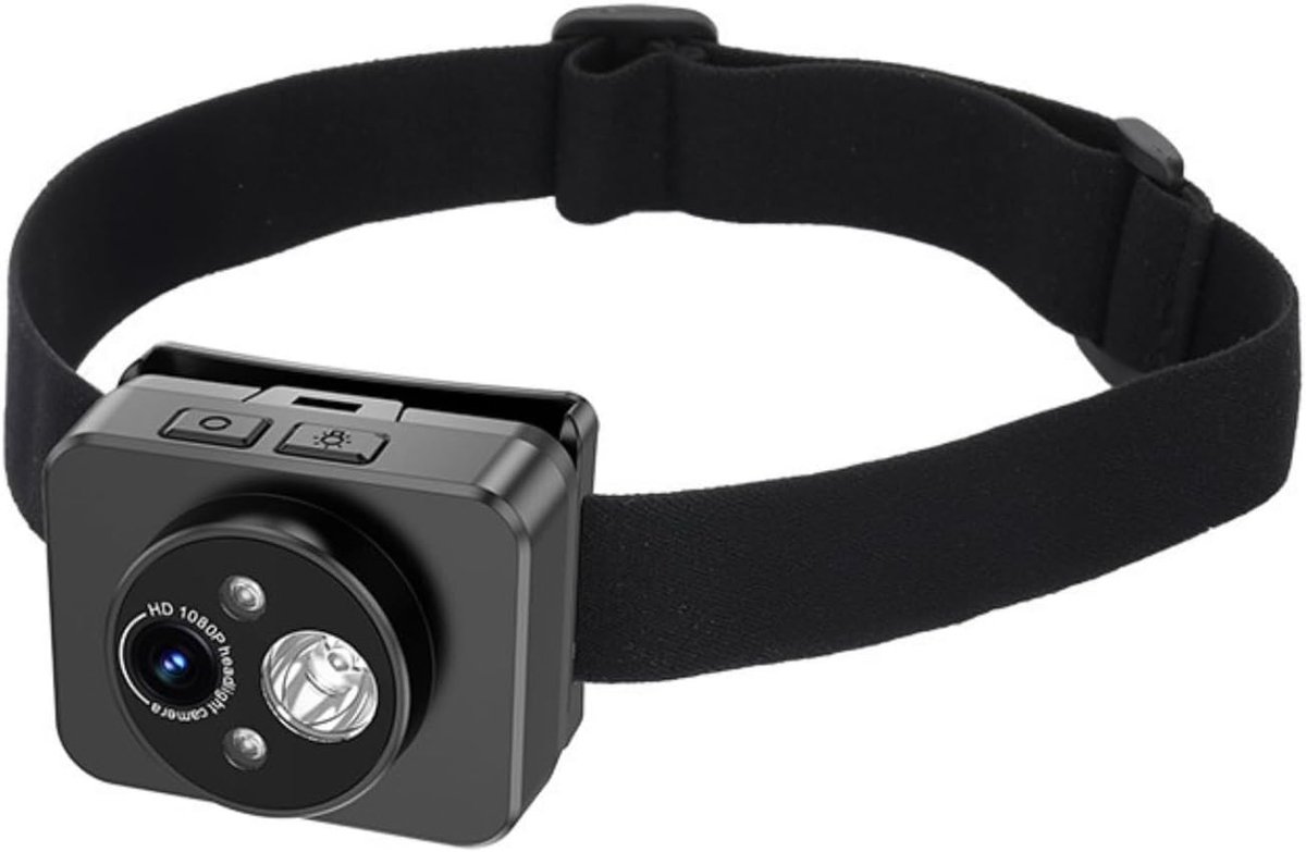 1080P voorkantcamera, 45° verstelbare actiecamera, draagbaar met LED-lamp voor buitensporten.