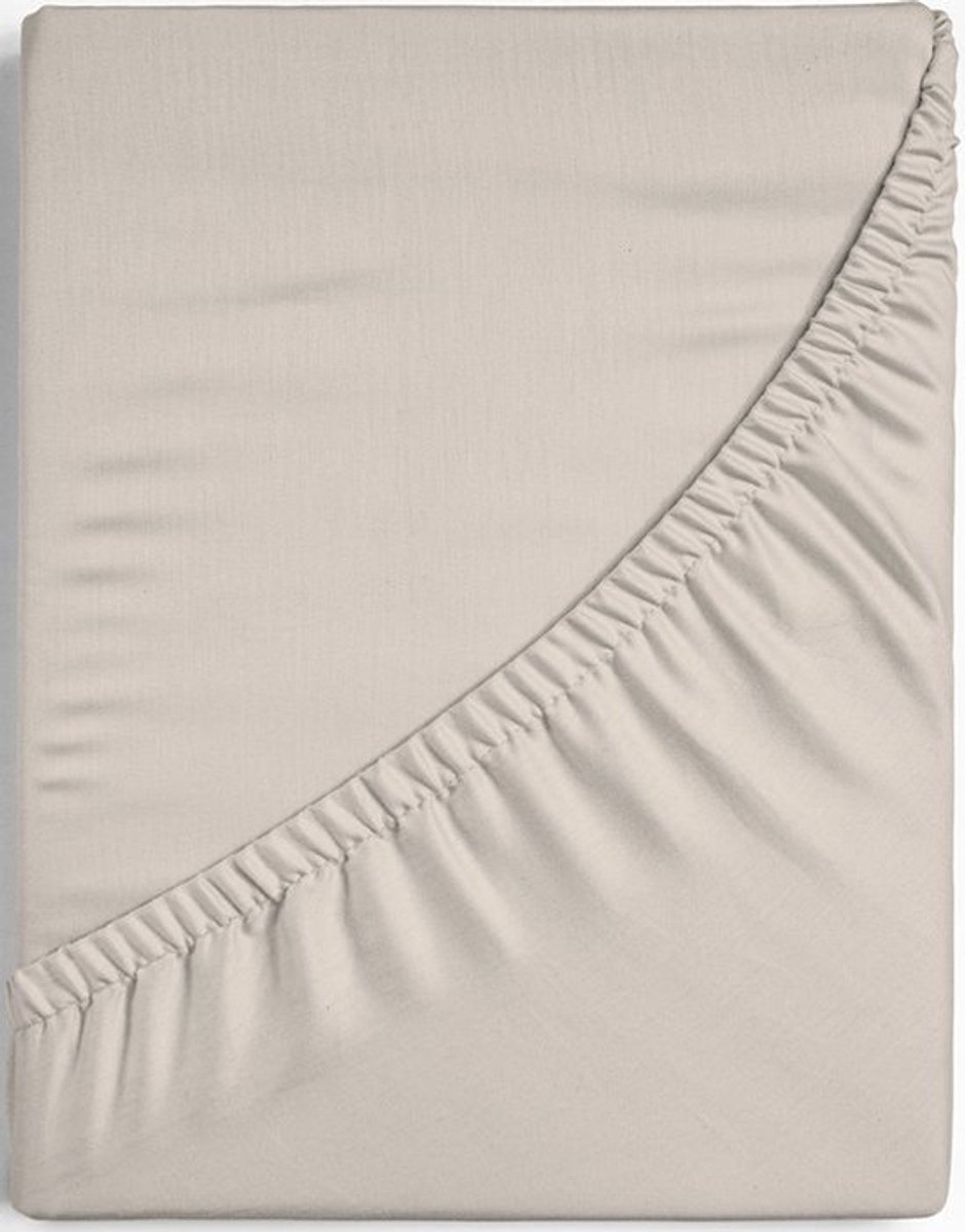 Dreamers Den Premium Jersey Elestaan - Biologisch Katoen - SPLIT Topper Hoeslaken - Naturel - 200x220 cm - 20 cm hoekhoogte