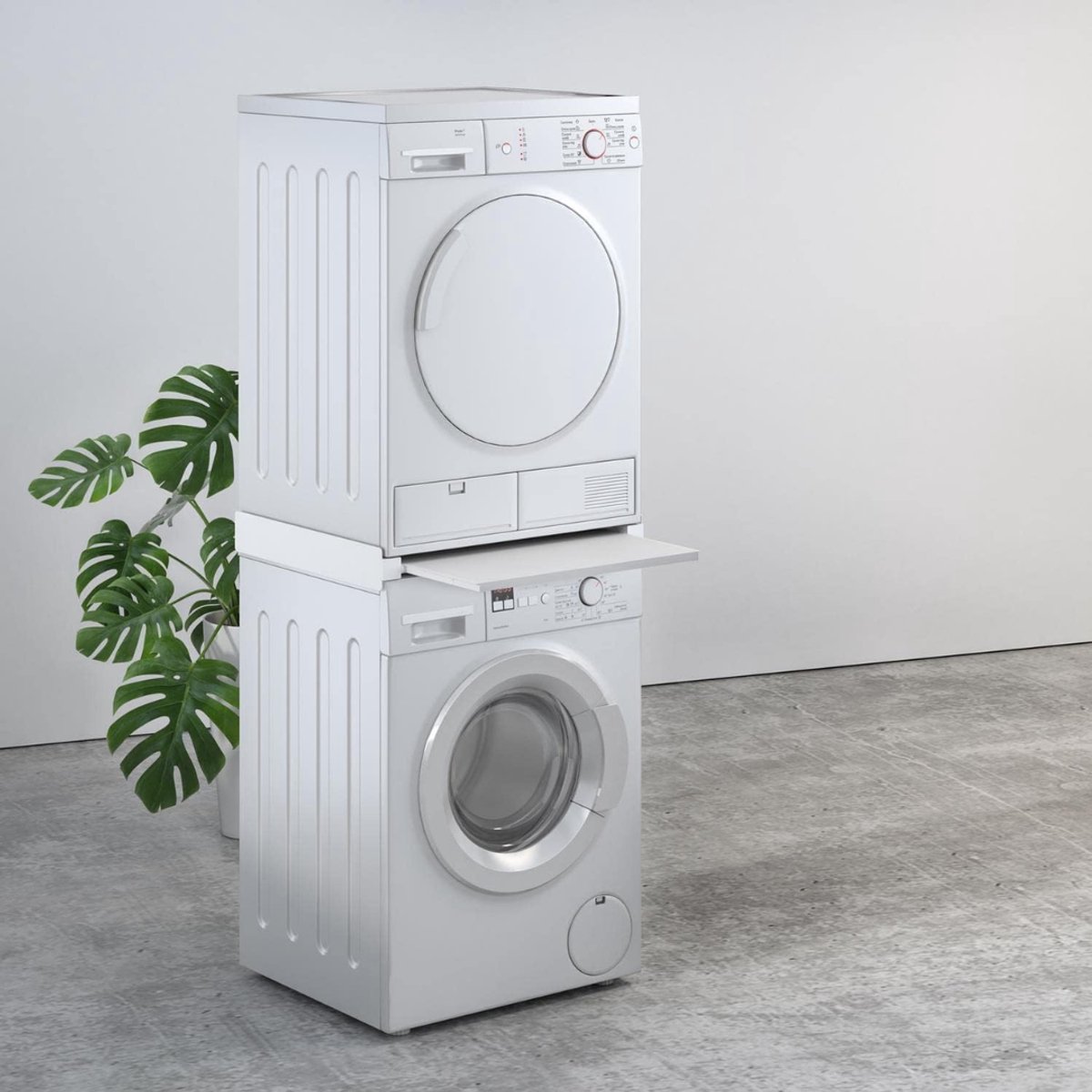 MIRA® Tussenstuk Wasmachine Droger - Stapelkit - Tussenstuk Wasmachine en Droger - Tussenstuk Wasmachine Droger Zwart - Tussenstuk Wasmachine Droger Aeg - Wit - 60cm x 72cm x 10cm thumbnail 3