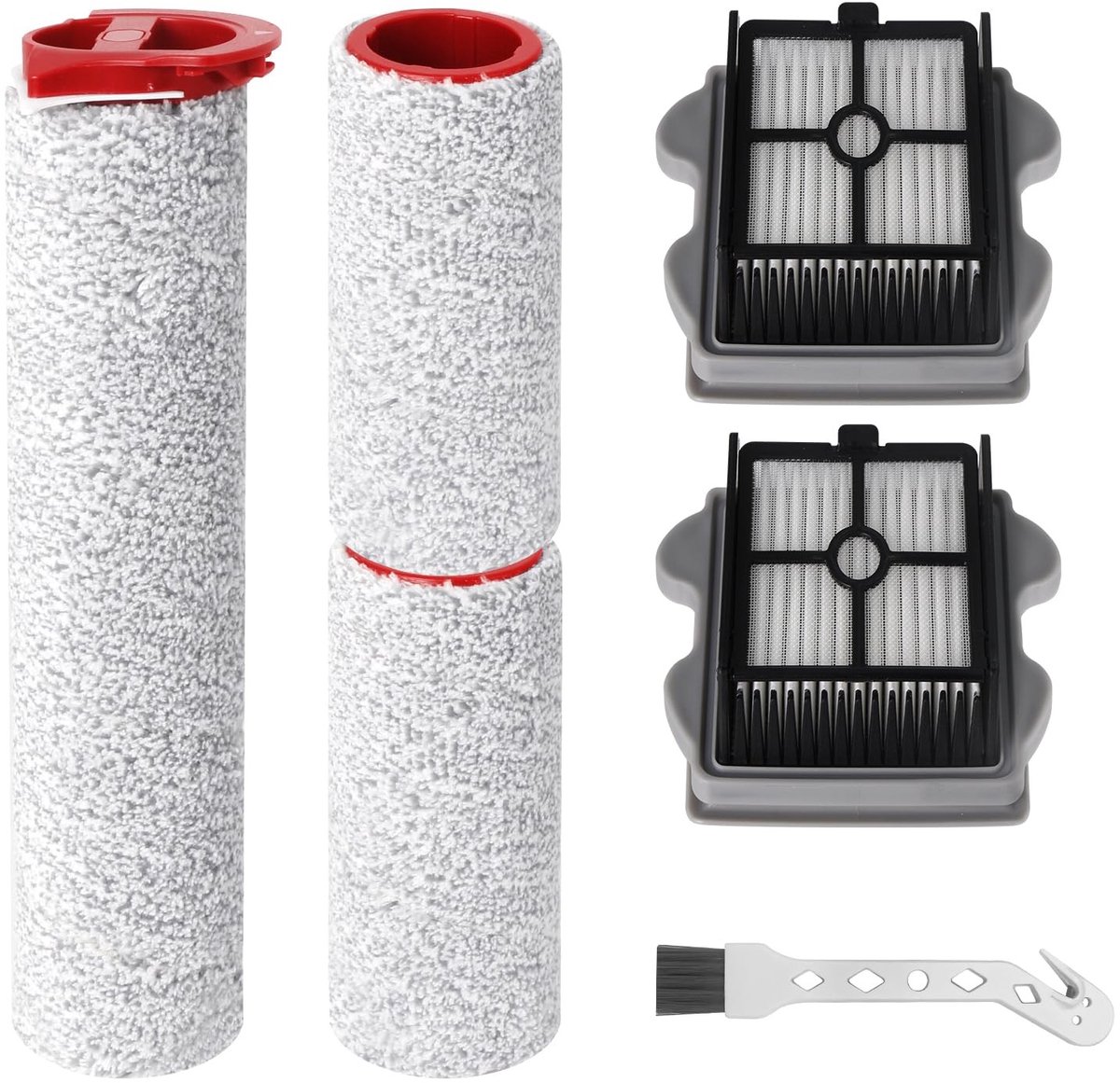 Allecto - Borstelroller en filter accessoireset - Voor Roborock Dyad Pro - 3 borstels en 2 filters - Reserveonderdelen - Inclusief reinigingsborste...