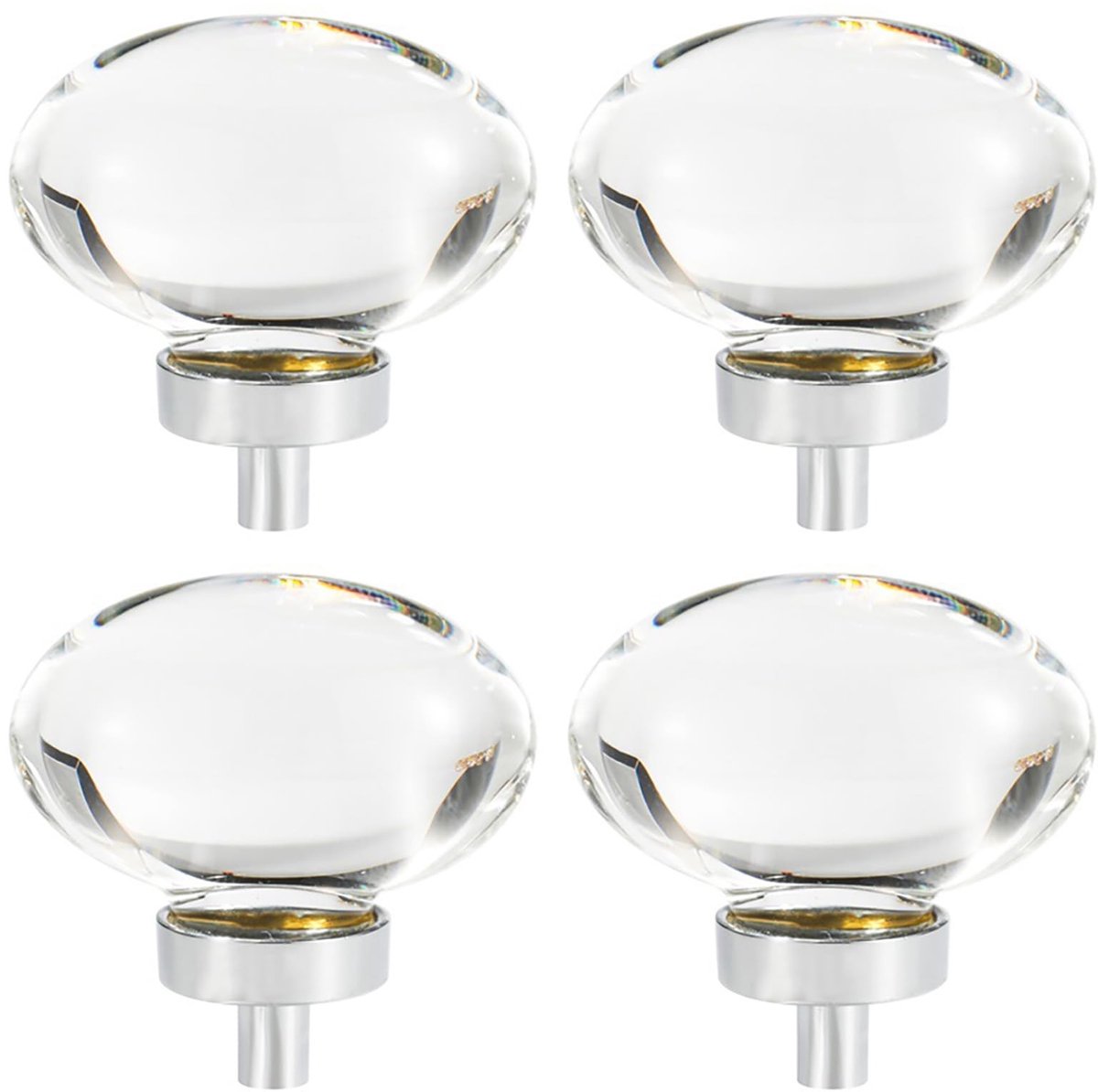 Allecto - Luxe Kristallen Deurgrepen - Zilveren Basis - Modern en Elegant - 4 Stuks - Hoogwaardige Kwaliteit - Perfect voor Deuren - Geschikt voor ...