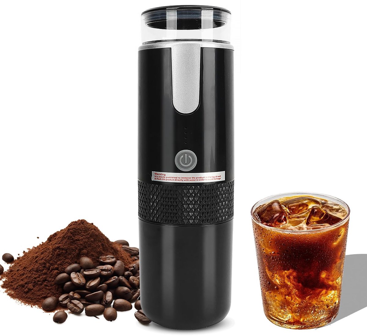 Allecto - Koffiezetapparaat - Draagbare koffiemachine - Lichtgewicht en oplaadbaar - 160ml watertank - Handmatig apparaat - Geschikt voor camping e...