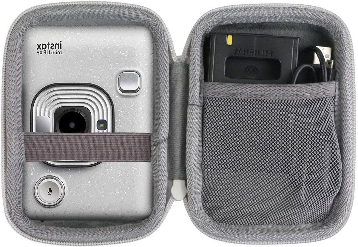 Reisopbergcase voor Instax Mini LiPlay - Bescherming, Draagbaar en Stijlvol Design (Wit)