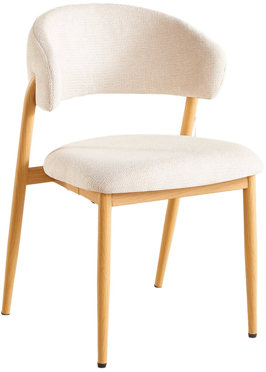 SET DEAL 4 stuks: Eetkamerstoel Japandi Fabian beige lichtbruin poten japanse stijl eetstoel zetel