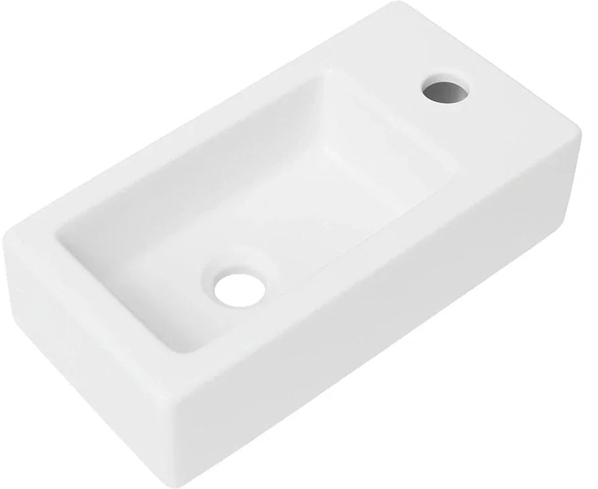 DutchLine - Crea Mini Fontein - Mat Wit - Kraangat Rechts