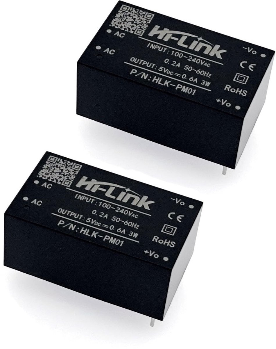 Allecto - HLK-PM01 Power Module - 220V naar 5V - Compact en Lichtgewicht - 3 Watt - Energiezuinig - Geschikt voor Laptop - 3.2x2x1.5 cm