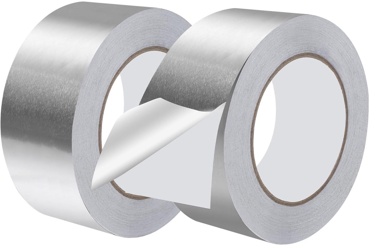 Allecto - Aluminium Foil Tape - Sealing Tape - Sterk en veelzijdig - 50 mm x 50 m - Warmtebestendig - Zelfklevend - Geschikt voor binnen en buiten