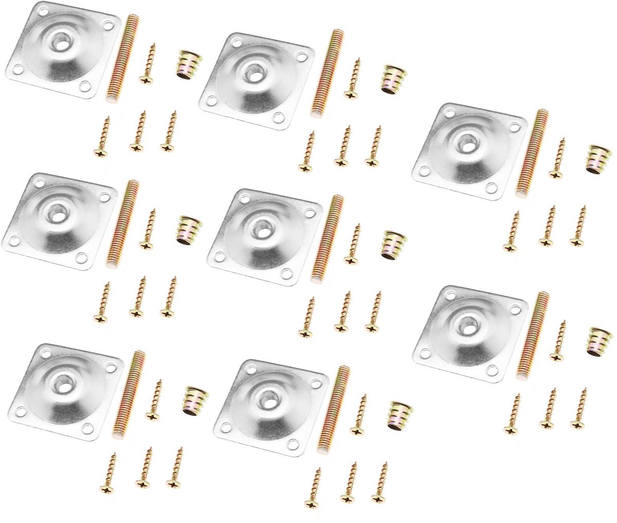 Allecto - T-poot Montageplaten - Meubel Reparatie Accessoires - Zilver - Bevestiging Platen - Perfect voor Sofa, Kruk, Stoel, Bed