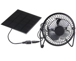 5W USB Zonnepaneel Bureauventilator, Klein Buitenmodel, Geschikt voor Huis, Bureau & Laptop