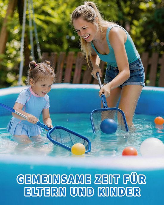 155 cm zwembadschepnet - fijnmazig net voor zwembaden, vijvers, opzetbaden, kinderbadjes, algen en opblaasbare zwembaden — afbeelding 4