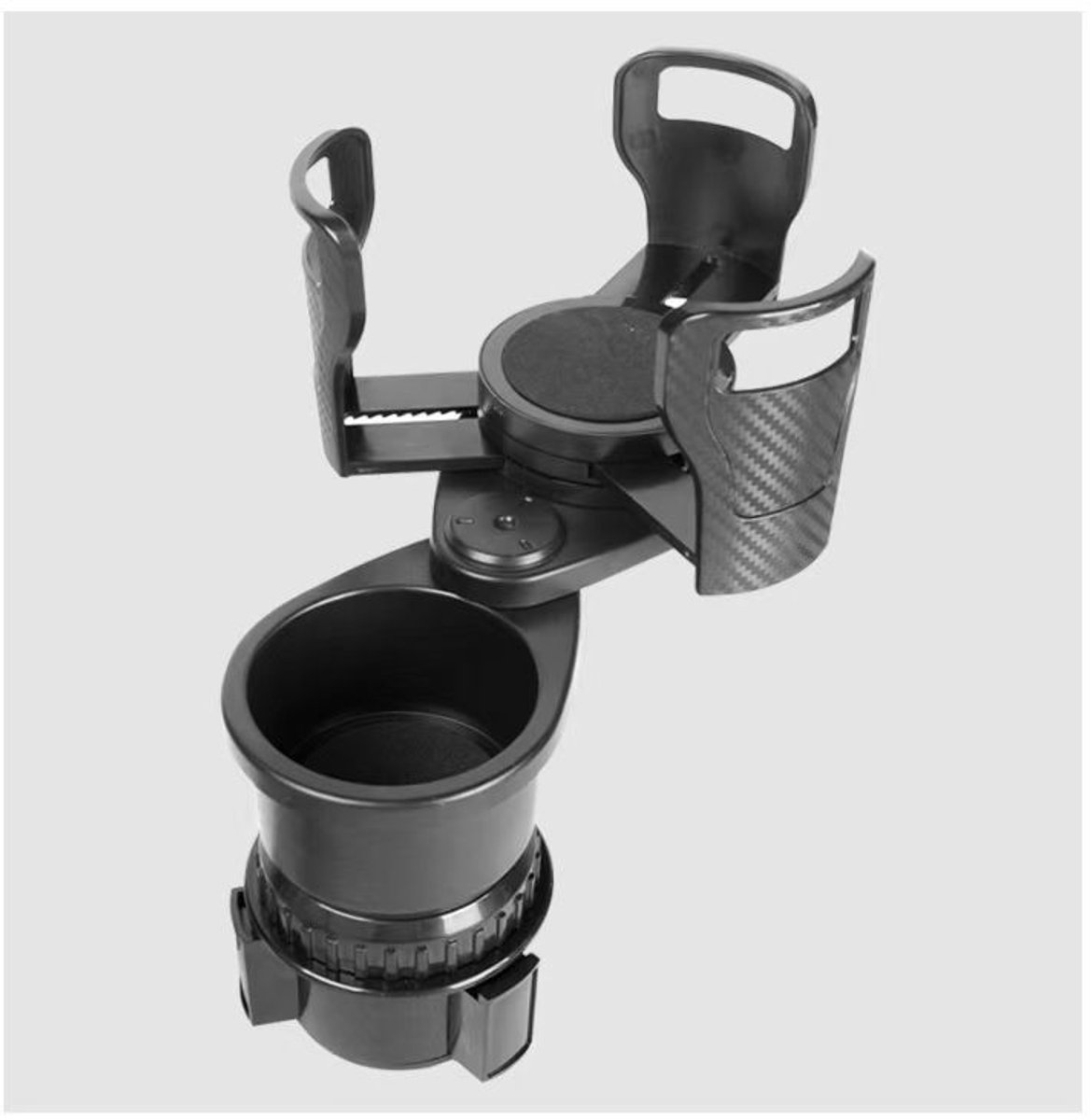 Auto Bekerhouder 2-in-1 – 360° Draaibaar – Universele Cup Holder Expander – Geschikt voor Flessen, Bekers, Blikjes en Telefoon